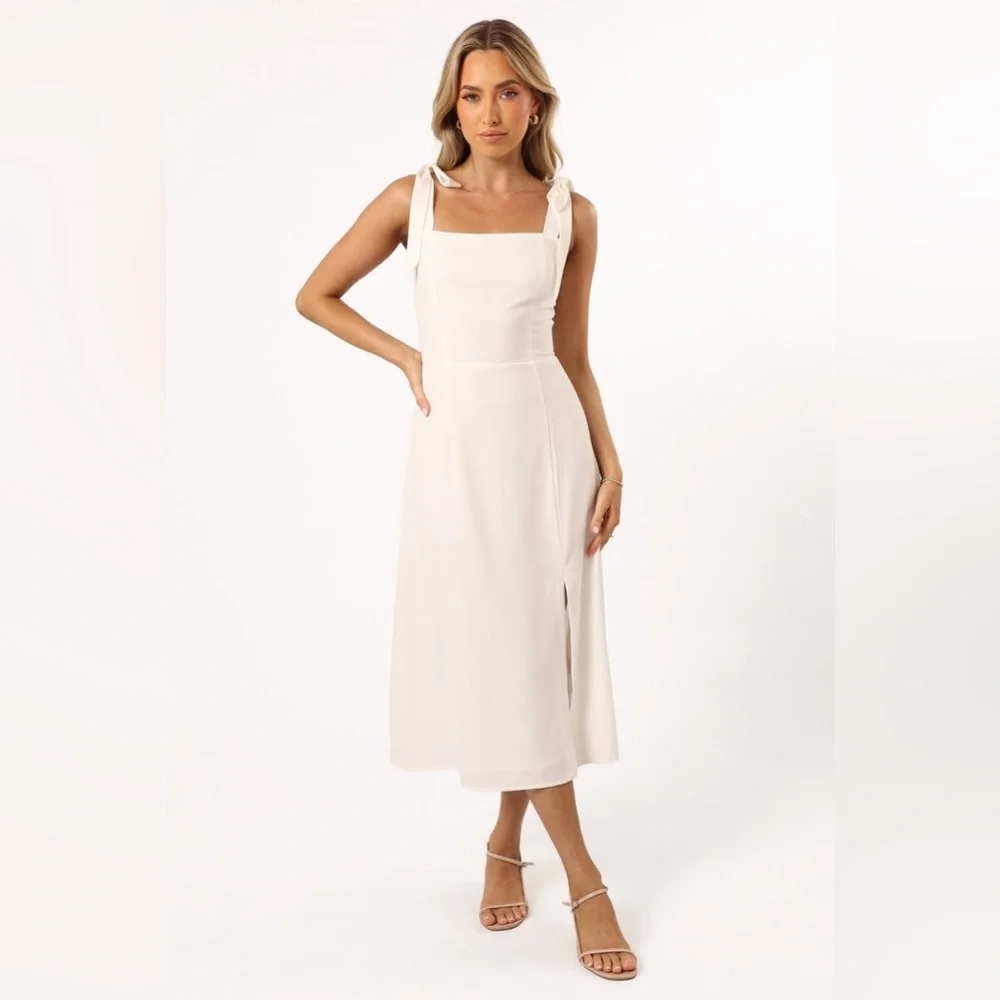 Petal & Pup Laurel Midi White Dress Size 4 B510 - Picture 3 of 7
